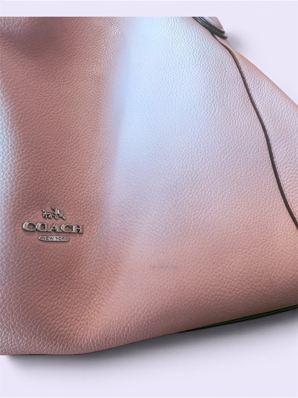 Coach Pebbled Leather Shoulder Bag in Blush Peach - Picture 5 of 6